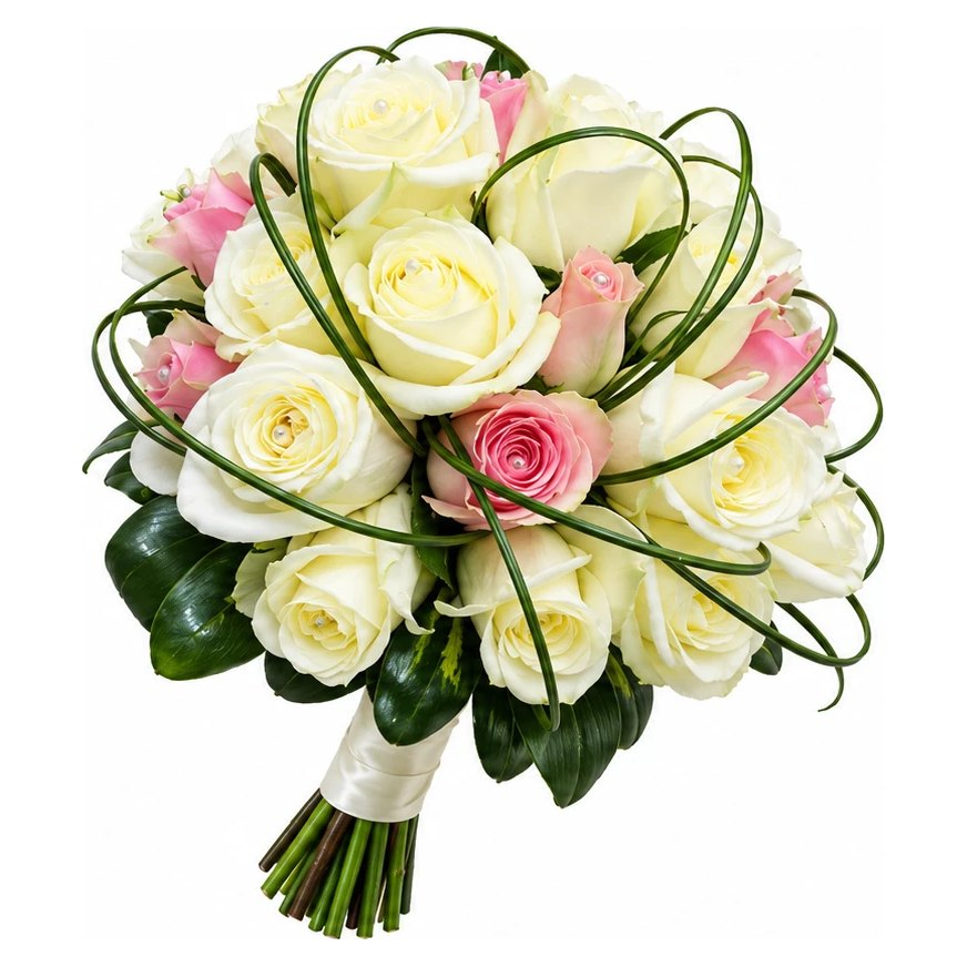Roses blanches & roses perlées