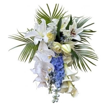 Un bouquet de mariée en cascade